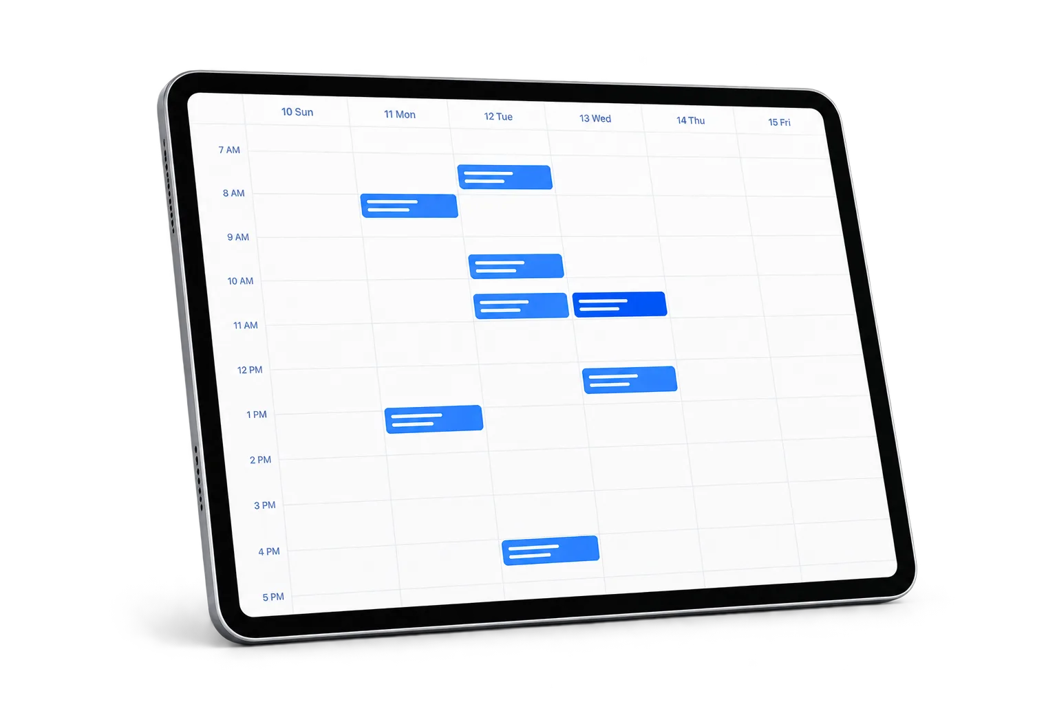 A populated retirement appointment calendar displayed on a tablet